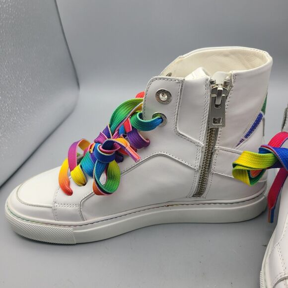 Zadig & Voltaire High Flash Sneakers Rainbow Pride Flash high-top Sz US 7 37 New - Picture 4 of 10
